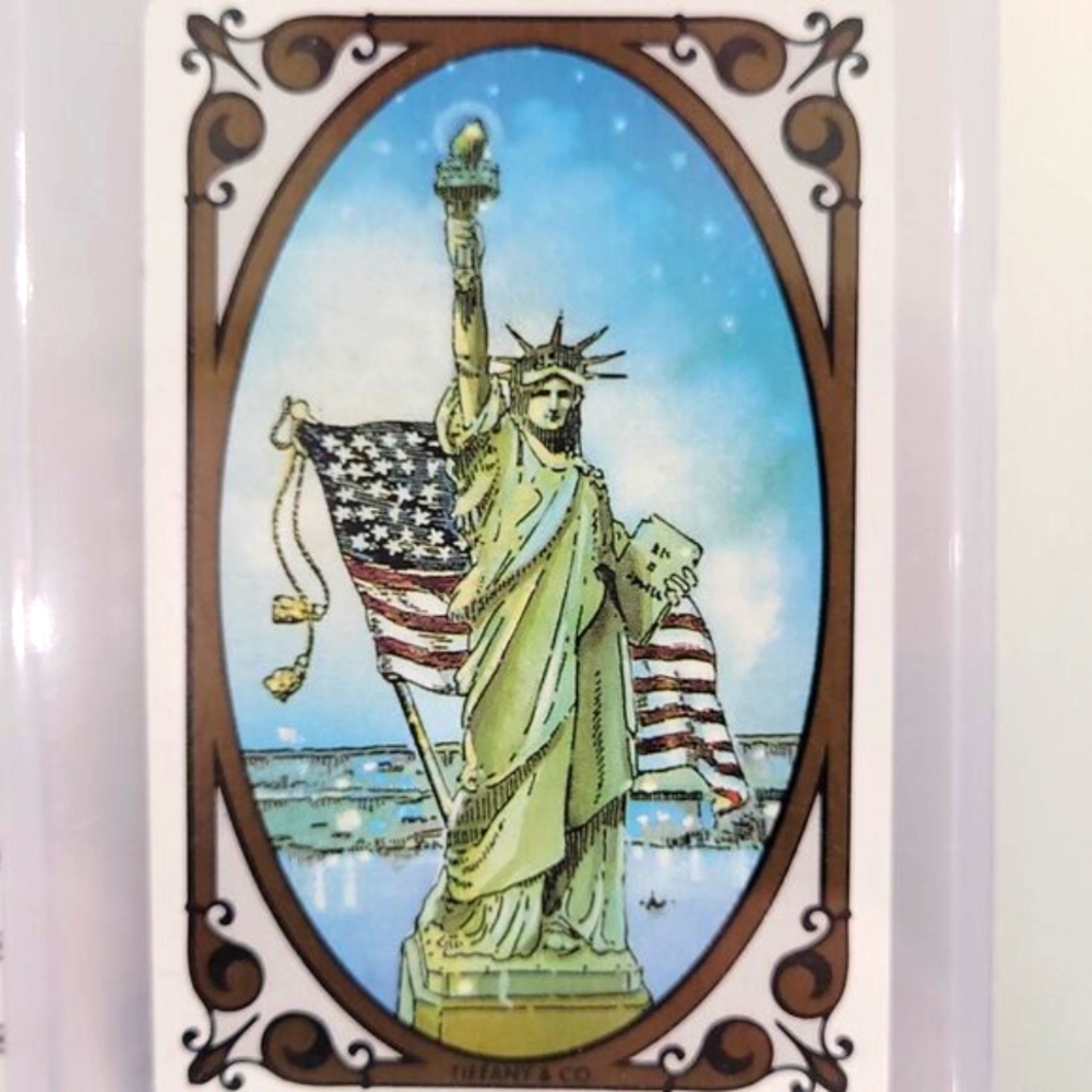 Tiffany & Co. Statue of Liberty USA Flag Deuce Playing Card w/ COA  2 of Clubs🗽